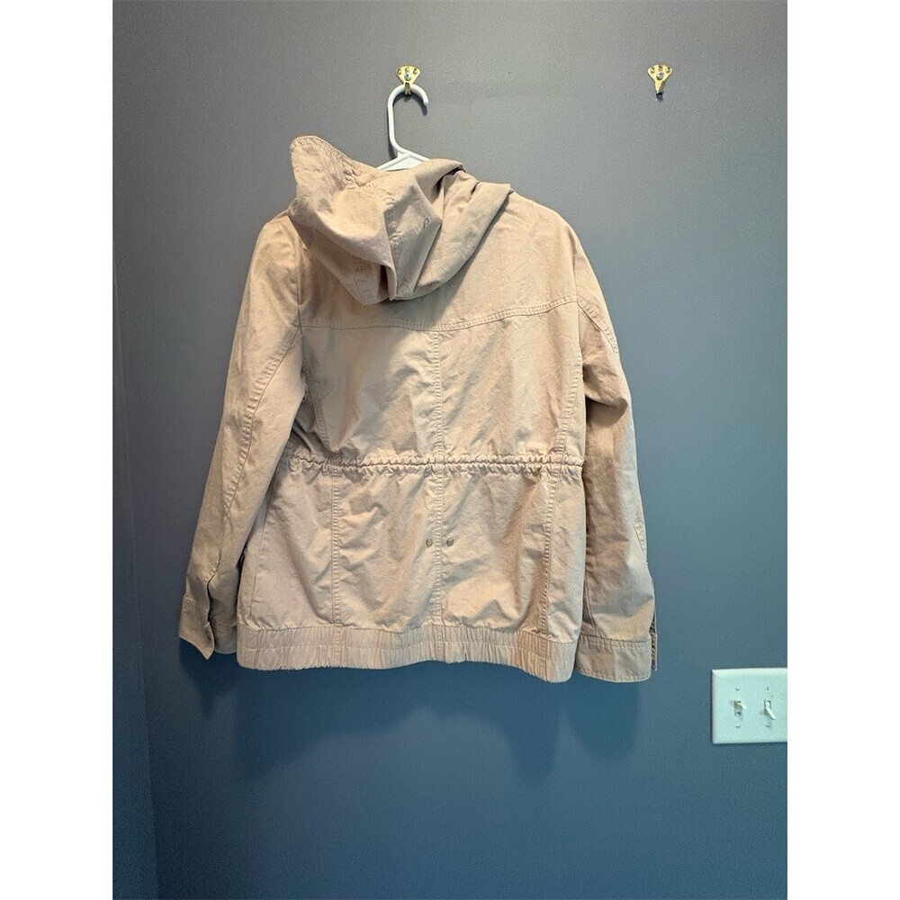 Love Tree Utility Anorak Jacket Womens Large Beige Hooded Drawstring Waist - Picture 8 of 11